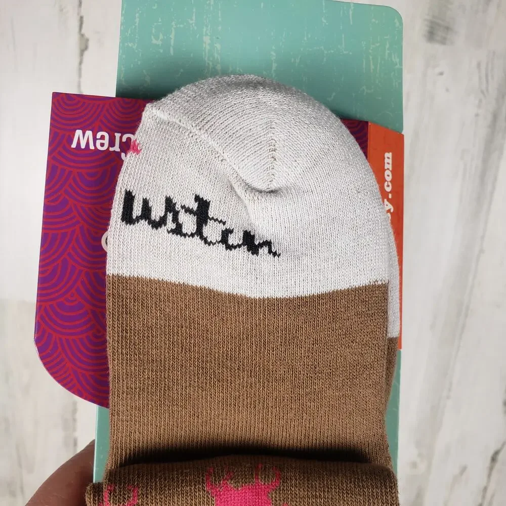 NWT Justin Boots Fashion Cushioned Sole Horse Crew Socks Women's Size Small